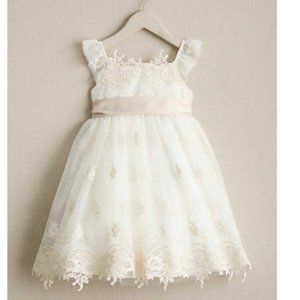 EUC Chasing Fireflies Girls Antique Embroidered Lace Dress